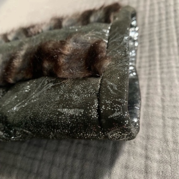 Runway 2008 Real Leather Faux Mink Open Front Jacket - Picture 12 of 16